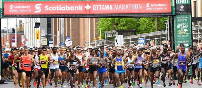 Professional marathon runners from around the world compete in the Scotiabank Ottawa Marathon