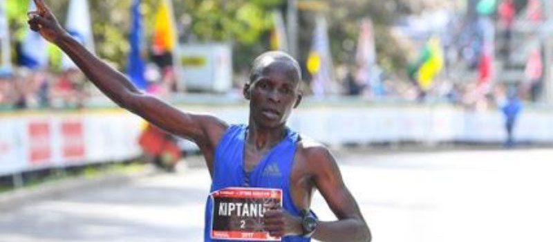 Elius Kiptanui crosses the finish line at the 2017 Scotiabank Ottawa Marathon
