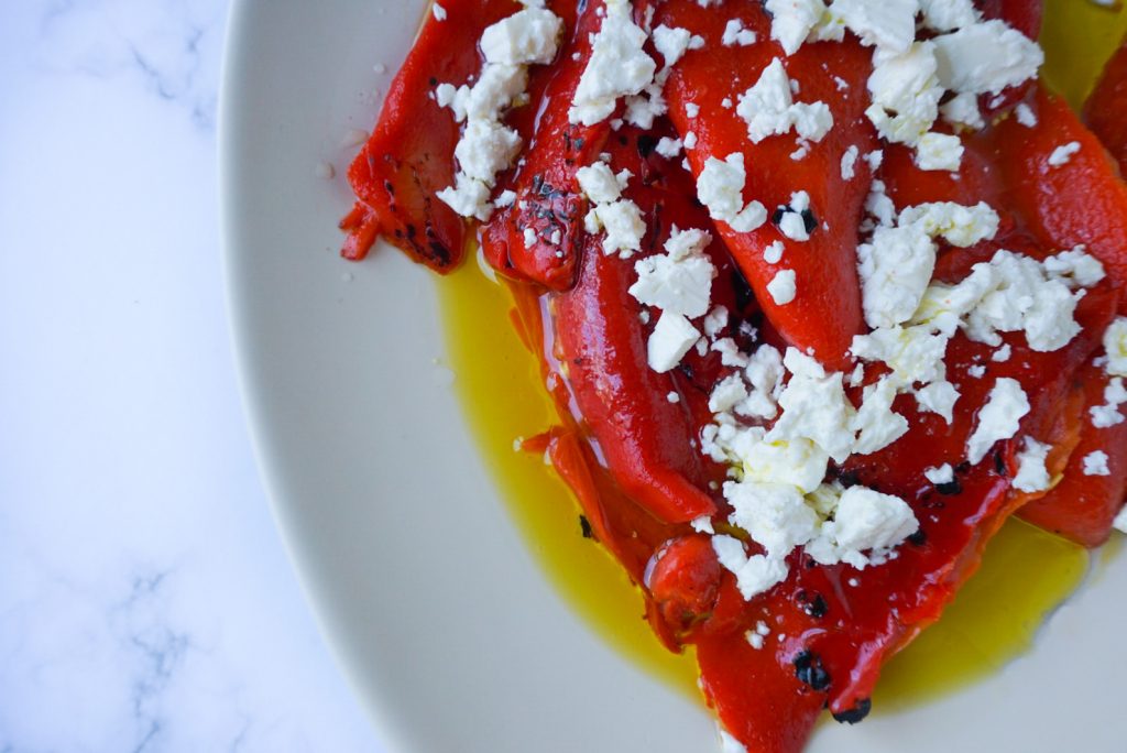 roasted red pepper and feta salad